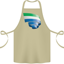 Curled Sierra Leone Flag Leonian Day Football Cotton Apron 100% Organic Khaki