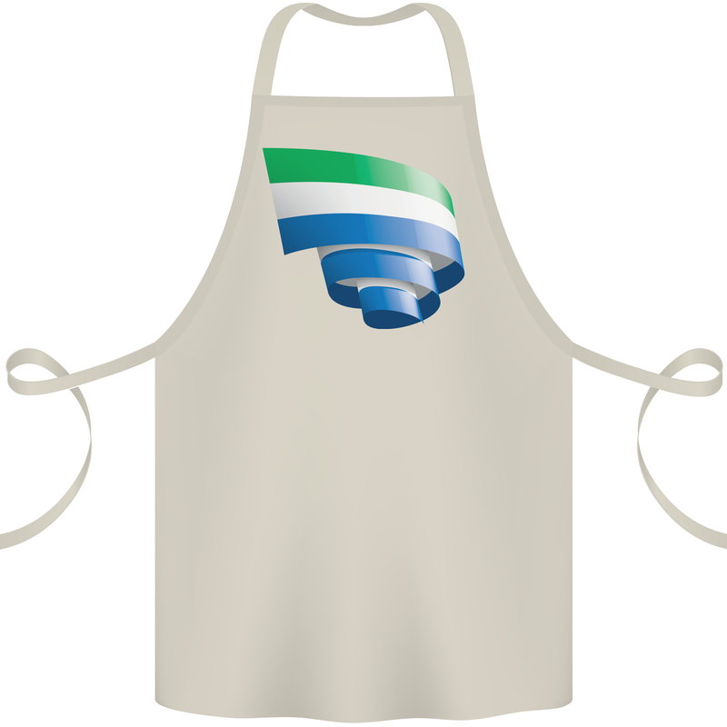 Curled Sierra Leone Flag Leonian Day Football Cotton Apron 100% Organic Natural