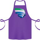 Curled Sierra Leone Flag Leonian Day Football Cotton Apron 100% Organic Purple