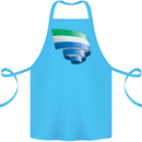 Curled Sierra Leone Flag Leonian Day Football Cotton Apron 100% Organic Turquoise