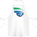 Curled Sierra Leone Flag Leonian Day Football Cotton Apron 100% Organic White