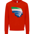 Curled Sierra Leone Flag Leonian Day Football Kids Sweatshirt Jumper Bright Red