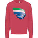 Curled Sierra Leone Flag Leonian Day Football Kids Sweatshirt Jumper Heliconia
