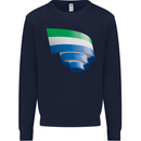 Curled Sierra Leone Flag Leonian Day Football Kids Sweatshirt Jumper Navy Blue
