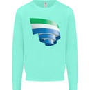 Curled Sierra Leone Flag Leonian Day Football Kids Sweatshirt Jumper Peppermint