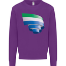 Curled Sierra Leone Flag Leonian Day Football Kids Sweatshirt Jumper Purple
