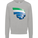 Curled Sierra Leone Flag Leonian Day Football Kids Sweatshirt Jumper Sports Grey