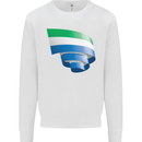 Curled Sierra Leone Flag Leonian Day Football Kids Sweatshirt Jumper White