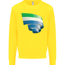 Curled Sierra Leone Flag Leonian Day Football Kids Sweatshirt Jumper Yellow