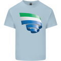 Curled Sierra Leone Flag Leonian Day Football Kids T-Shirt Childrens Light Blue