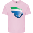Curled Sierra Leone Flag Leonian Day Football Kids T-Shirt Childrens Light Pink