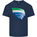 Curled Sierra Leone Flag Leonian Day Football Kids T-Shirt Childrens Navy Blue