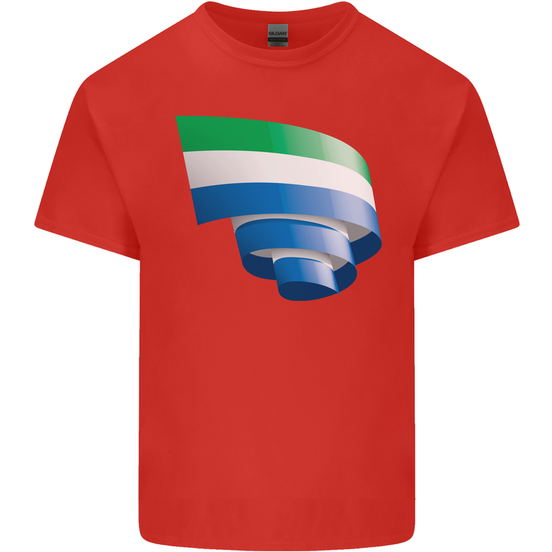 Curled Sierra Leone Flag Leonian Day Football Kids T-Shirt Childrens Red