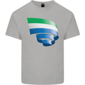 Curled Sierra Leone Flag Leonian Day Football Kids T-Shirt Childrens Sports Grey