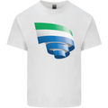 Curled Sierra Leone Flag Leonian Day Football Kids T-Shirt Childrens White