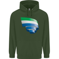 Curled Sierra Leone Flag Leonian Day Football Mens 80% Cotton Hoodie Forest Green