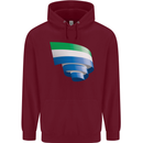 Curled Sierra Leone Flag Leonian Day Football Mens 80% Cotton Hoodie Maroon