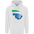 Curled Sierra Leone Flag Leonian Day Football Mens 80% Cotton Hoodie White