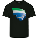 Curled Sierra Leone Flag Leonian Day Football Mens Cotton T-Shirt Tee Top Black