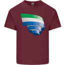 Curled Sierra Leone Flag Leonian Day Football Mens Cotton T-Shirt Tee Top Maroon
