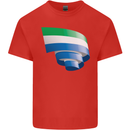 Curled Sierra Leone Flag Leonian Day Football Mens Cotton T-Shirt Tee Top Red