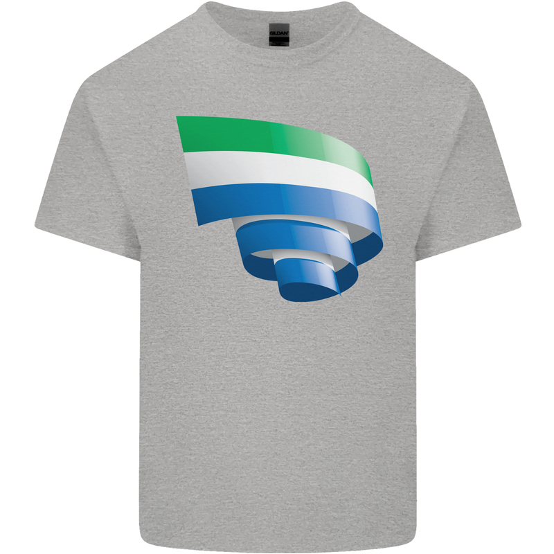 Curled Sierra Leone Flag Leonian Day Football Mens Cotton T-Shirt Tee Top Sports Grey