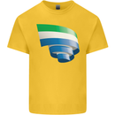 Curled Sierra Leone Flag Leonian Day Football Mens Cotton T-Shirt Tee Top Yellow