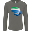 Curled Sierra Leone Flag Leonian Day Football Mens Long Sleeve T-Shirt Charcoal