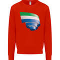 Curled Sierra Leone Flag Leonian Day Football Mens Sweatshirt Jumper Bright Red