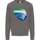 Curled Sierra Leone Flag Leonian Day Football Mens Sweatshirt Jumper Charcoal
