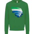 Curled Sierra Leone Flag Leonian Day Football Mens Sweatshirt Jumper Irish Green