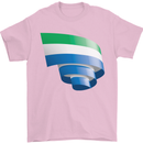 Curled Sierra Leone Flag Leonian Day Football Mens T-Shirt 100% Cotton Light Pink