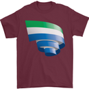 Curled Sierra Leone Flag Leonian Day Football Mens T-Shirt 100% Cotton Maroon