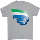 Curled Sierra Leone Flag Leonian Day Football Mens T-Shirt 100% Cotton Sports Grey