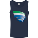 Curled Sierra Leone Flag Leonian Day Football Mens Vest Tank Top Navy Blue