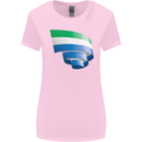 Curled Sierra Leone Flag Leonian Day Football Womens Wider Cut T-Shirt Light Pink