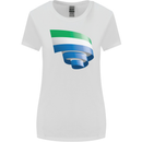 Curled Sierra Leone Flag Leonian Day Football Womens Wider Cut T-Shirt White