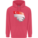 Curled Singapore Flag Singaporean Day Football Childrens Kids Hoodie Heliconia