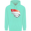 Curled Singapore Flag Singaporean Day Football Childrens Kids Hoodie Peppermint