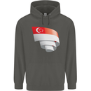 Curled Singapore Flag Singaporean Day Football Childrens Kids Hoodie Storm Grey
