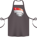Curled Singapore Flag Singaporean Day Football Cotton Apron 100% Organic Dark Grey