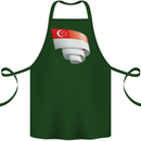 Curled Singapore Flag Singaporean Day Football Cotton Apron 100% Organic Forest Green