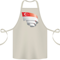 Curled Singapore Flag Singaporean Day Football Cotton Apron 100% Organic Natural