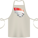 Curled Singapore Flag Singaporean Day Football Cotton Apron 100% Organic Natural