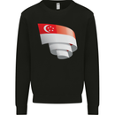 Curled Singapore Flag Singaporean Day Football Kids Sweatshirt Jumper Black