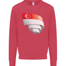 Curled Singapore Flag Singaporean Day Football Kids Sweatshirt Jumper Heliconia