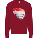 Curled Singapore Flag Singaporean Day Football Kids Sweatshirt Jumper Red