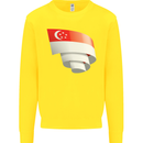 Curled Singapore Flag Singaporean Day Football Kids Sweatshirt Jumper Yellow