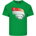 Curled Singapore Flag Singaporean Day Football Kids T-Shirt Childrens Irish Green