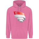 Curled Singapore Flag Singaporean Day Football Mens 80% Cotton Hoodie Azelea